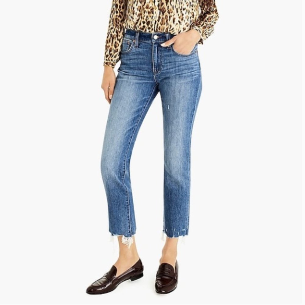 J. CREW JEANS - TALL SLIM BOYFRIEND JEAN WITH CHEWED HEMS
